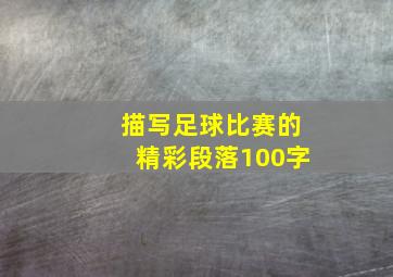 描写足球比赛的精彩段落100字