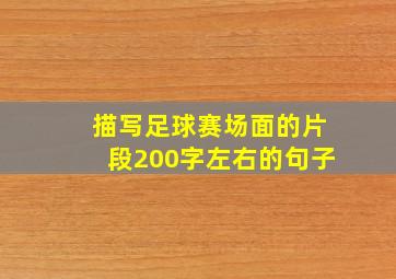 描写足球赛场面的片段200字左右的句子