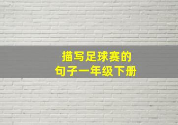 描写足球赛的句子一年级下册