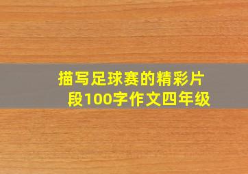 描写足球赛的精彩片段100字作文四年级