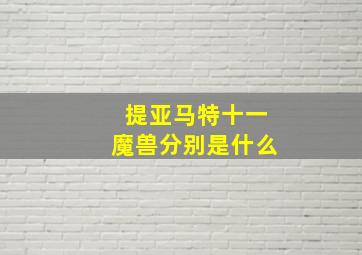 提亚马特十一魔兽分别是什么