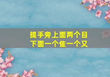 提手旁上面两个目下面一个隹一个又