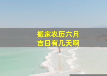 搬家农历六月吉日有几天啊