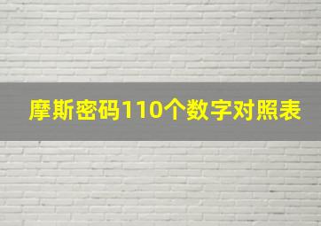 摩斯密码110个数字对照表