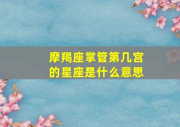 摩羯座掌管第几宫的星座是什么意思