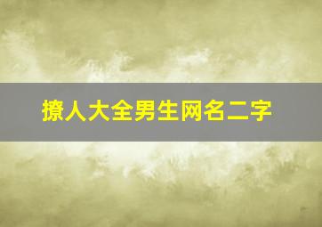 撩人大全男生网名二字