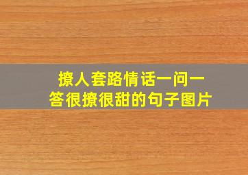 撩人套路情话一问一答很撩很甜的句子图片