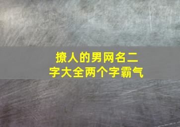 撩人的男网名二字大全两个字霸气