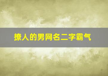 撩人的男网名二字霸气