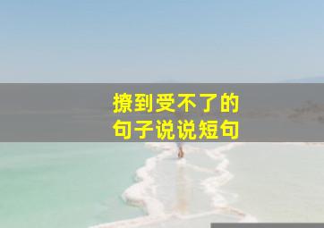 撩到受不了的句子说说短句