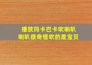 播放玛卡巴卡吹喇叭喇叭很奇怪吹的是宝贝