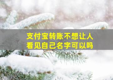 支付宝转账不想让人看见自己名字可以吗