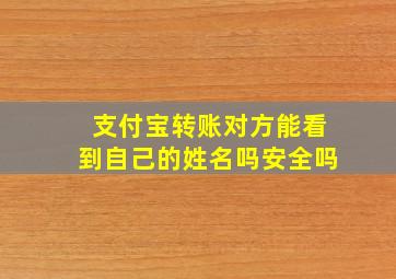 支付宝转账对方能看到自己的姓名吗安全吗