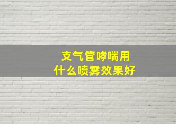 支气管哮喘用什么喷雾效果好