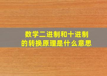 数学二进制和十进制的转换原理是什么意思