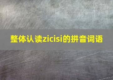 整体认读zicisi的拼音词语