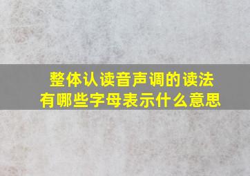 整体认读音声调的读法有哪些字母表示什么意思