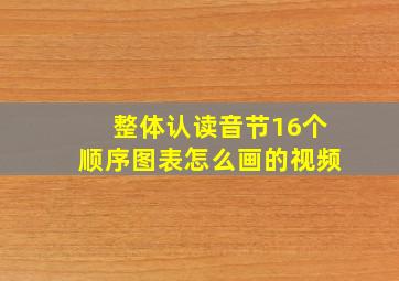 整体认读音节16个顺序图表怎么画的视频