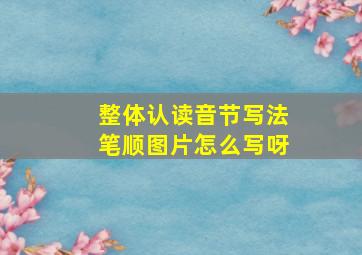 整体认读音节写法笔顺图片怎么写呀