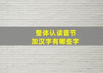 整体认读音节加汉字有哪些字