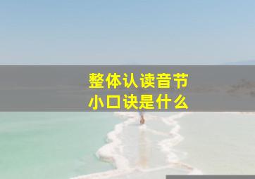 整体认读音节小口诀是什么