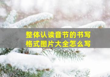 整体认读音节的书写格式图片大全怎么写