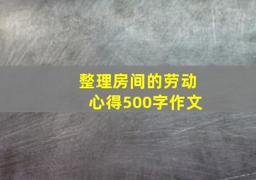 整理房间的劳动心得500字作文