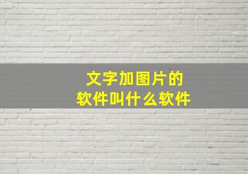 文字加图片的软件叫什么软件