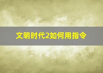 文明时代2如何用指令