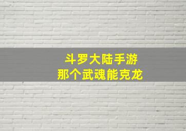 斗罗大陆手游那个武魂能克龙