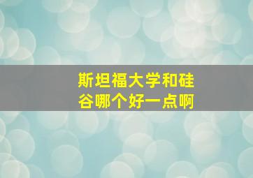 斯坦福大学和硅谷哪个好一点啊