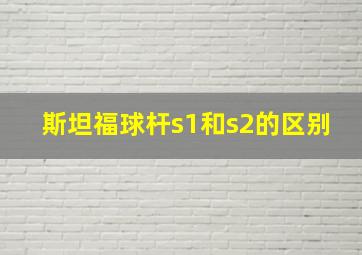 斯坦福球杆s1和s2的区别