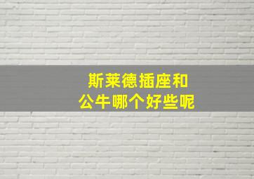 斯莱德插座和公牛哪个好些呢