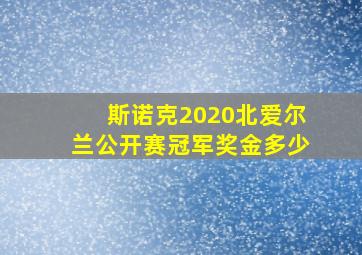 斯诺克2020北爱尔兰公开赛冠军奖金多少