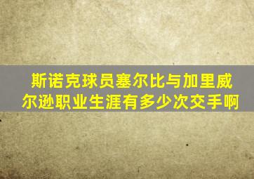 斯诺克球员塞尔比与加里威尔逊职业生涯有多少次交手啊