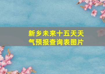 新乡未来十五天天气预报查询表图片