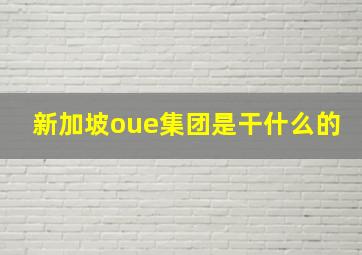 新加坡oue集团是干什么的