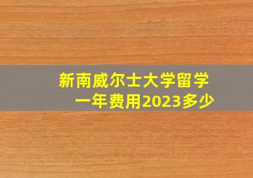 新南威尔士大学留学一年费用2023多少