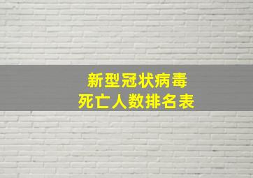 新型冠状病毒死亡人数排名表