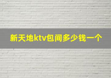 新天地ktv包间多少钱一个