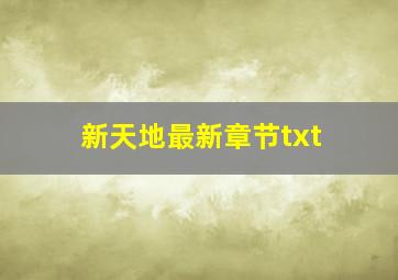 新天地最新章节txt