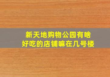 新天地购物公园有啥好吃的店铺嘛在几号楼