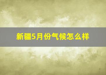 新疆5月份气候怎么样