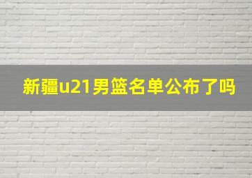 新疆u21男篮名单公布了吗