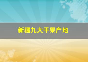 新疆九大干果产地