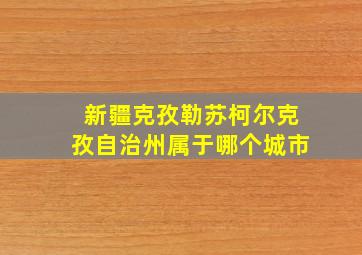 新疆克孜勒苏柯尔克孜自治州属于哪个城市