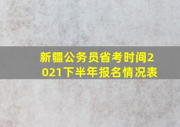 新疆公务员省考时间2021下半年报名情况表