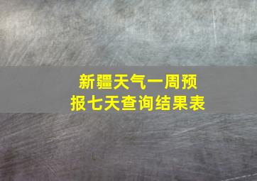 新疆天气一周预报七天查询结果表