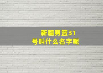 新疆男篮31号叫什么名字呢