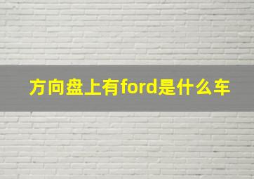 方向盘上有ford是什么车